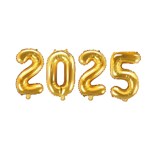 Silvester 2025 Zahlenballons Gold