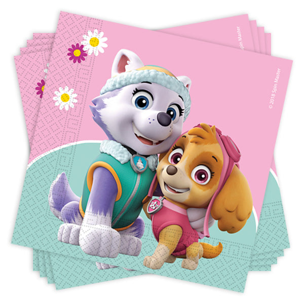 Paw Patrol Girls Geburtstag Deko Party Rosa Mint Servietten