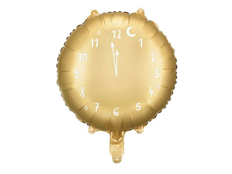 Silvester Party Feier Folienballon Gold Uhr