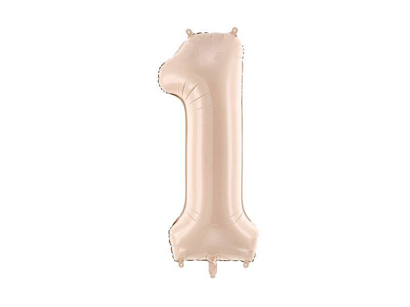 Zahlenballon Beige / Nude