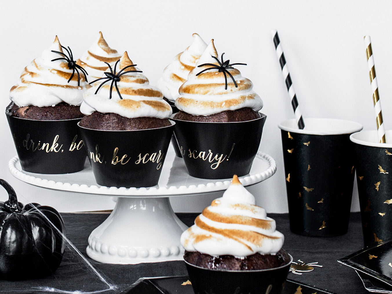 Muffinförmchen Cupcake Umrandung Schwarz Halloween