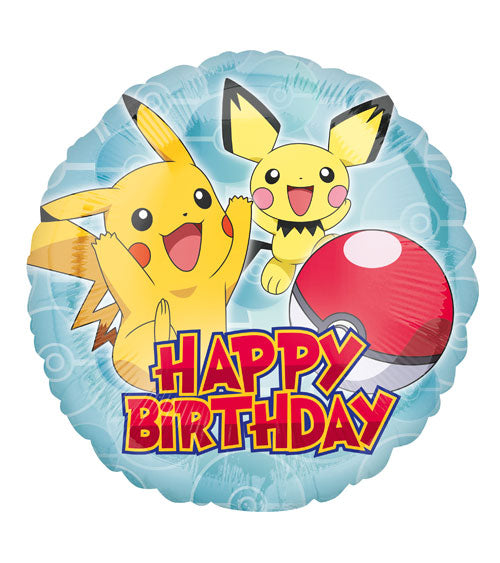 Folienballon Happy Birthday Pokemon Pikachu