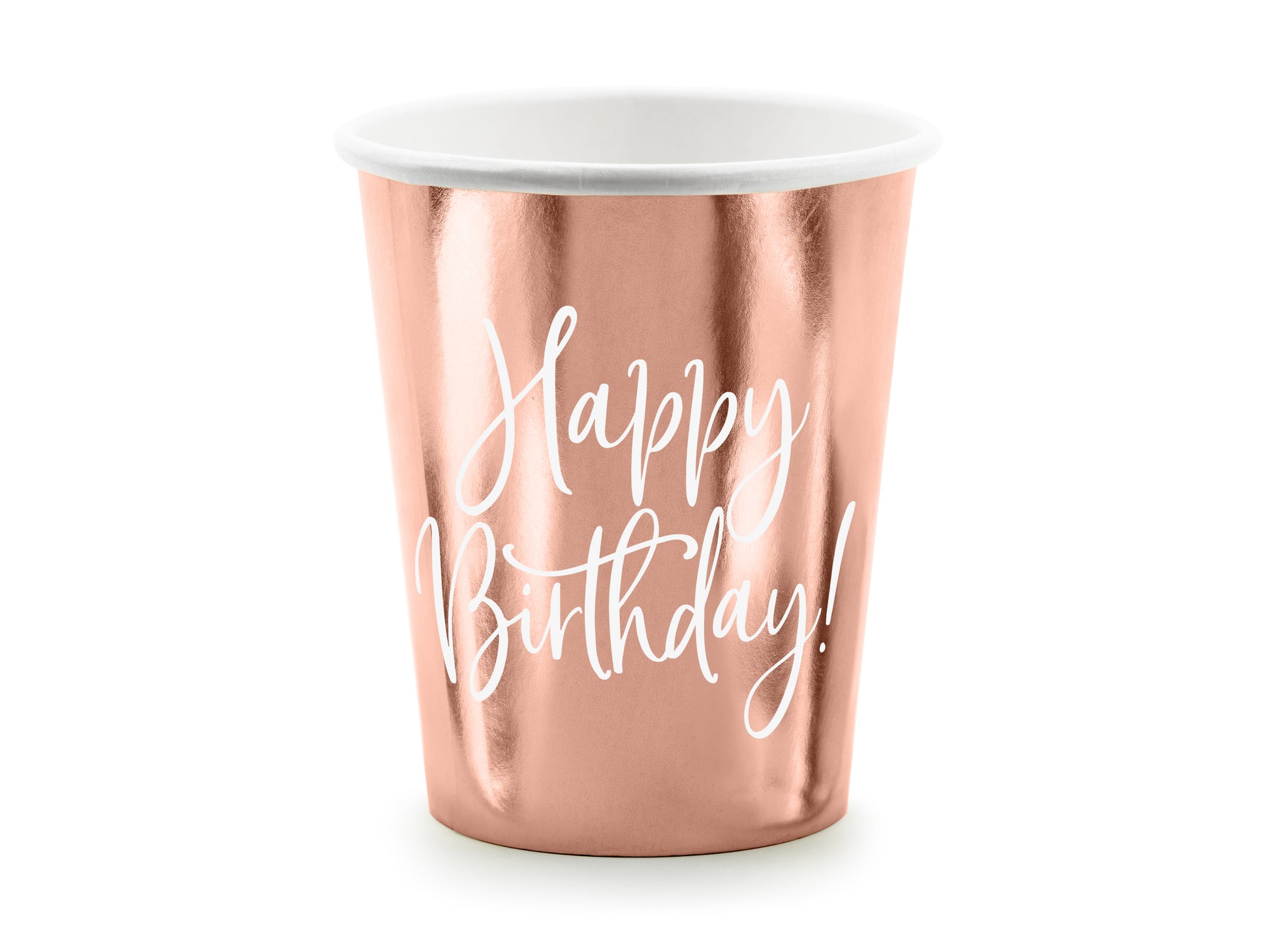 Pappbecher Partybecher Rosegold Metallic Happy Birthday