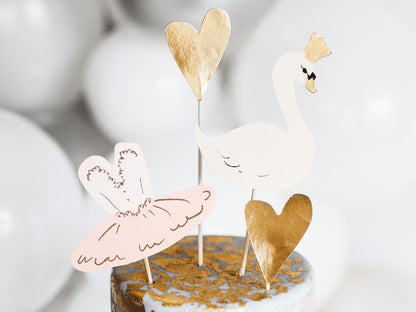 Ballerina Schwan Party Geburtstags Deko Tortenstecker Kuchendeko Caketopper 