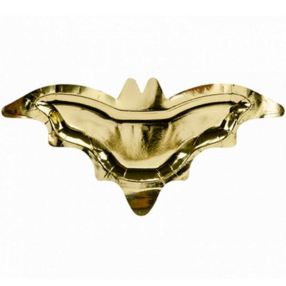 Fledermaus Pappteller Partyteller Gold Metallic Halloween