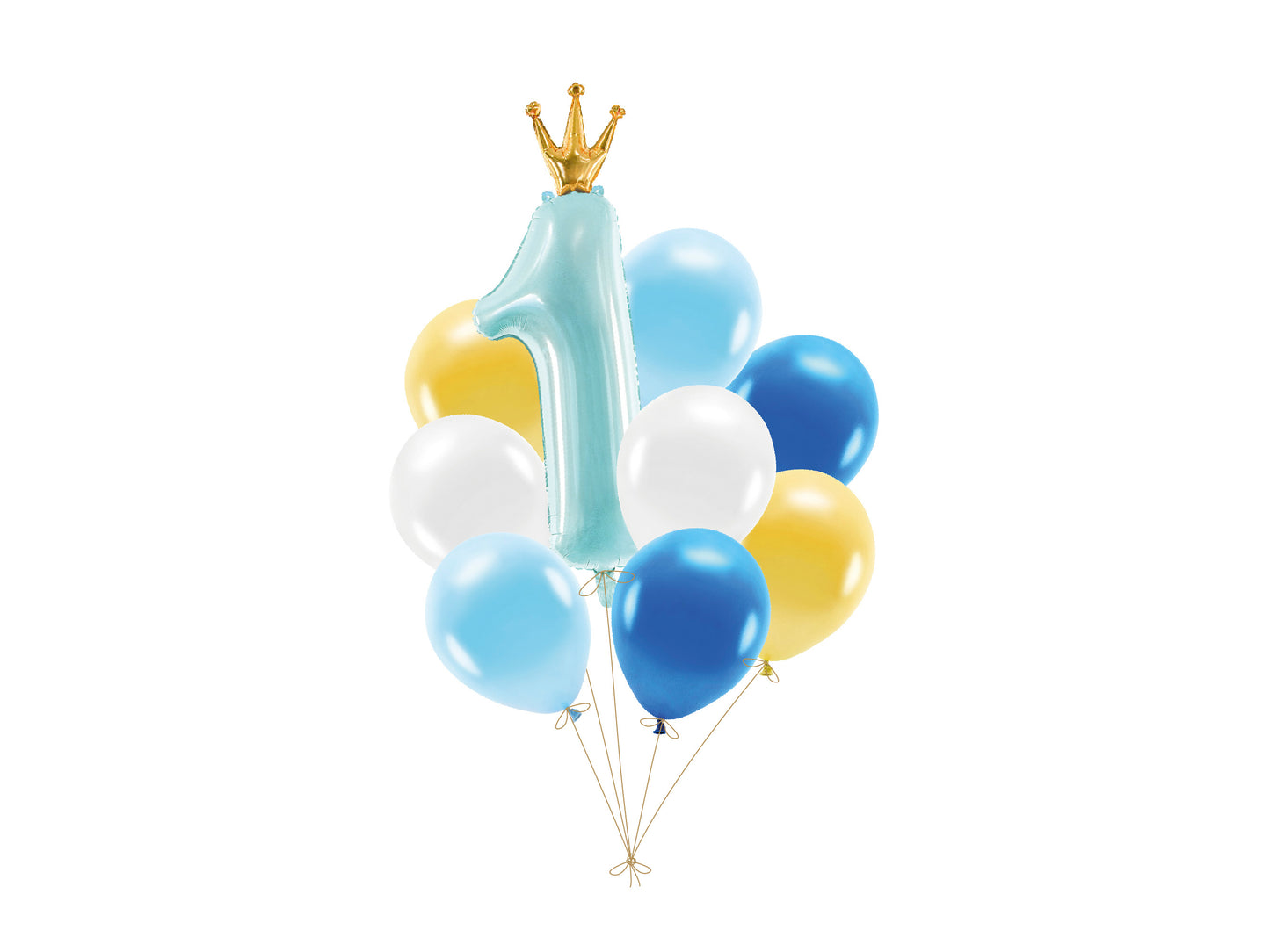 Ballonset Ballonmix Zahlenballon Eins Blau Krone 