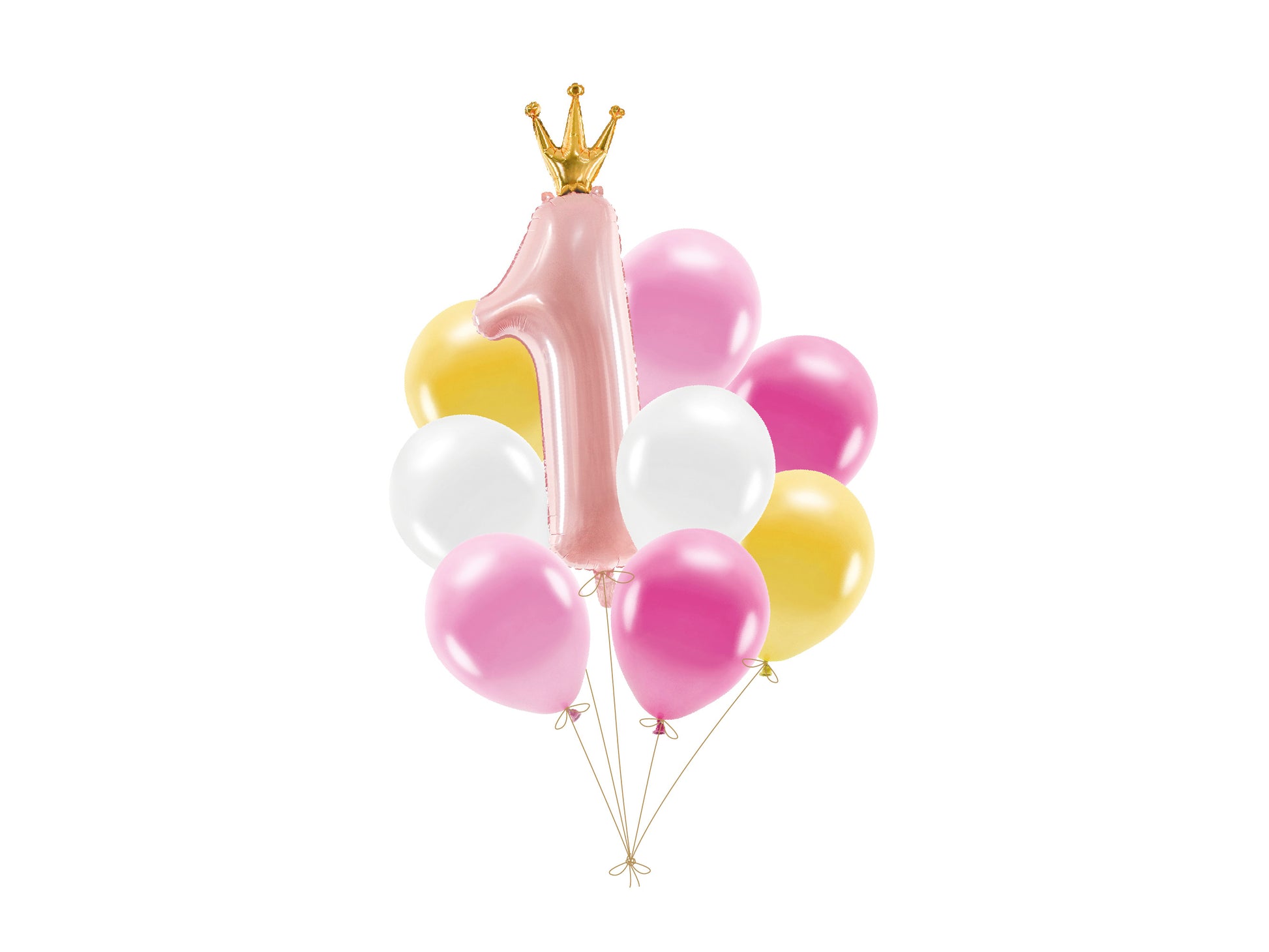 Ballonset Ballonmix Erster Geburtstag One Latexballons Folienballon Rosa Krone Eins