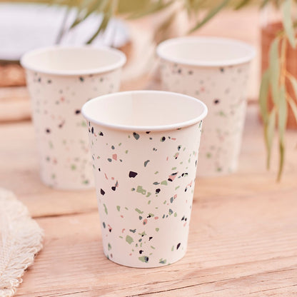 Terrazzo Muster Partybecher Pappbecher Pastell