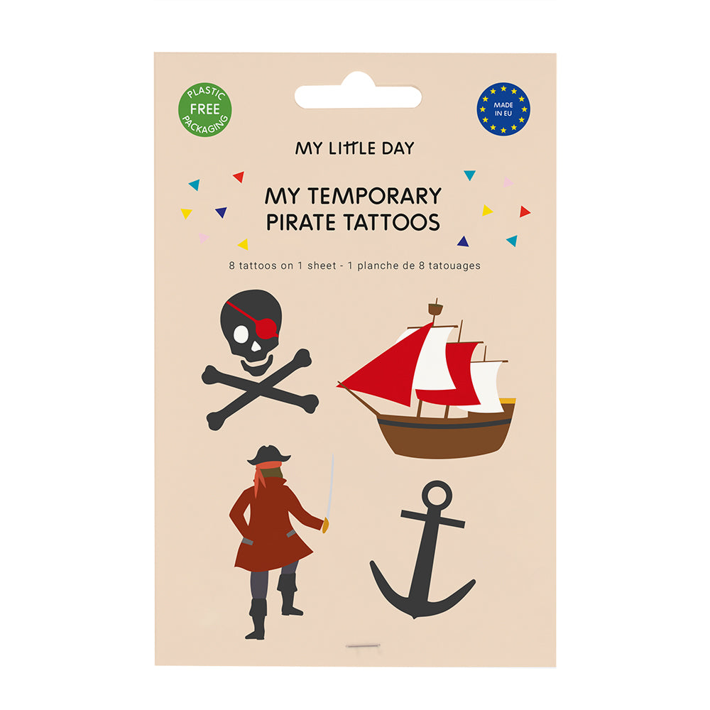 Piraten Party Kindergeburtstag Dekoration Kraft Paket Set Tattoos Mitgebsel Gastgeschenk