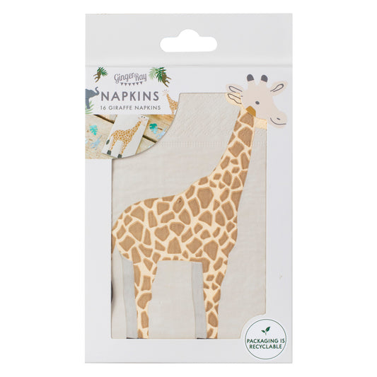 Wilde Tiere Wild Jungle Dschungel Party Kindergeburtstag Servietten Giraffe Beige