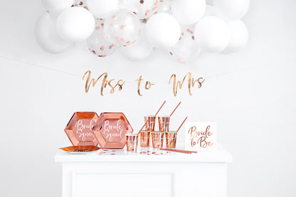 Partyteller Pappteller Bride Squad Brautparty Junggesellinnenabschied JGA Rosegold