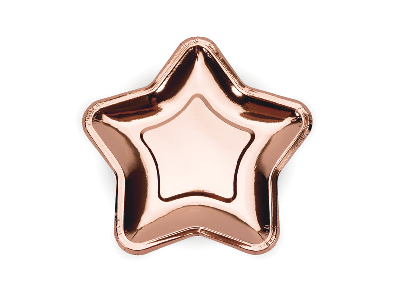 Partyteller Pappteller Stern Rosegold Metallic