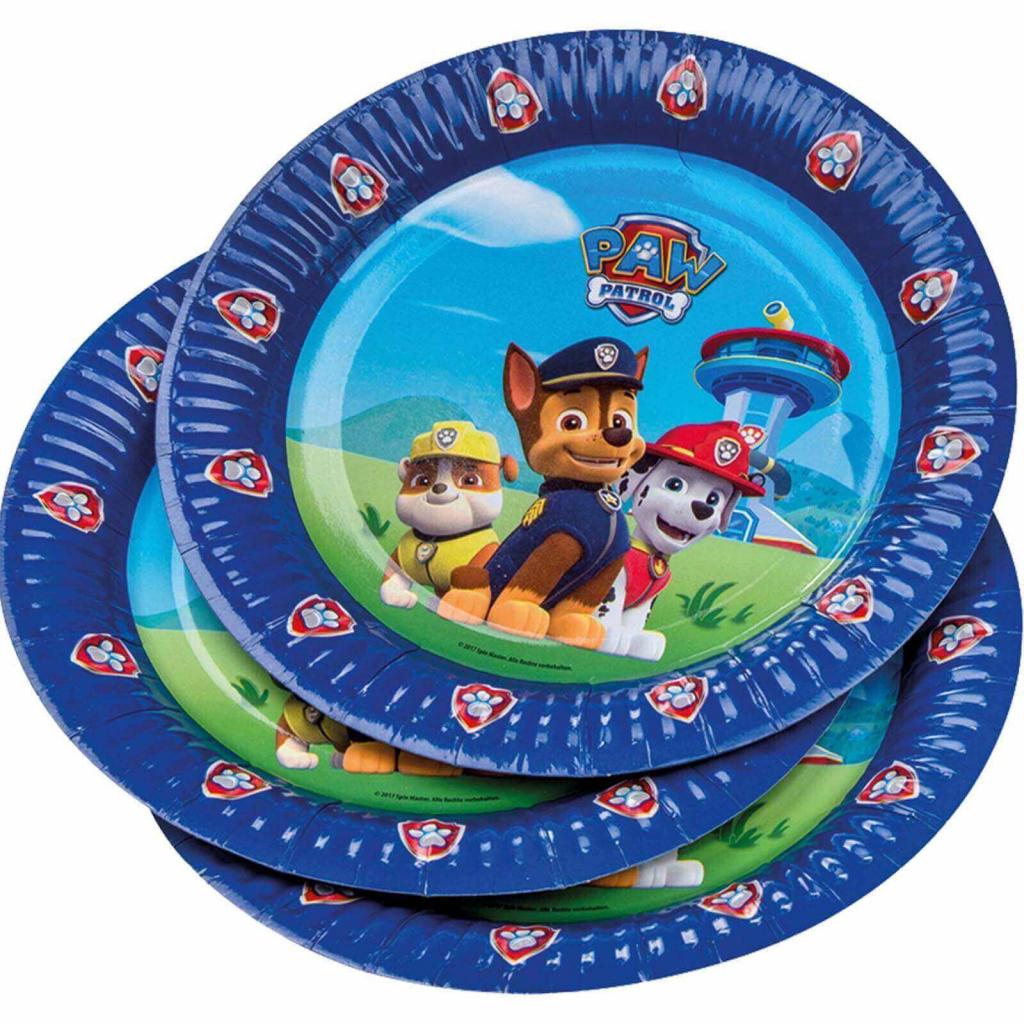 Paw Patrol Party Paket Geschirr Set Blau Pappteller Partyteller