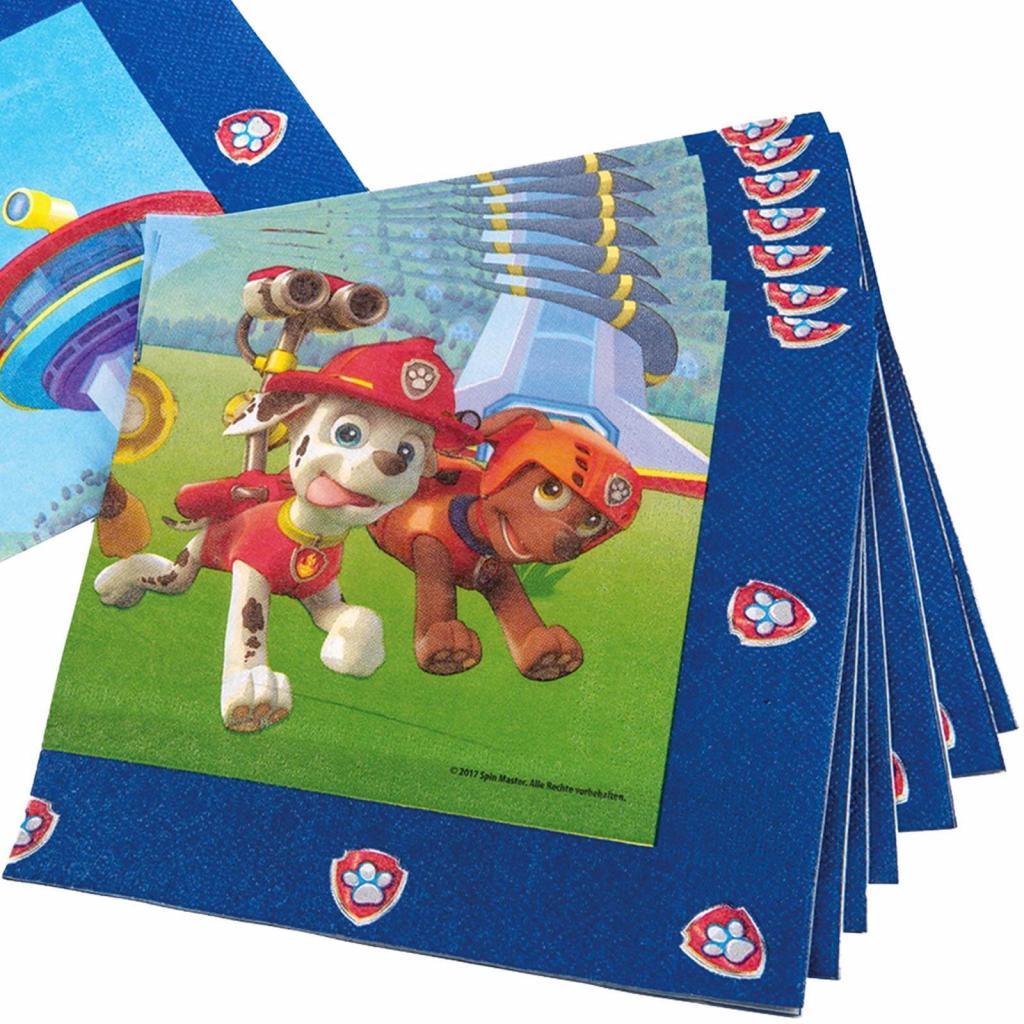 Paw Patrol Party Paket Geschirr Set Blau Servietten